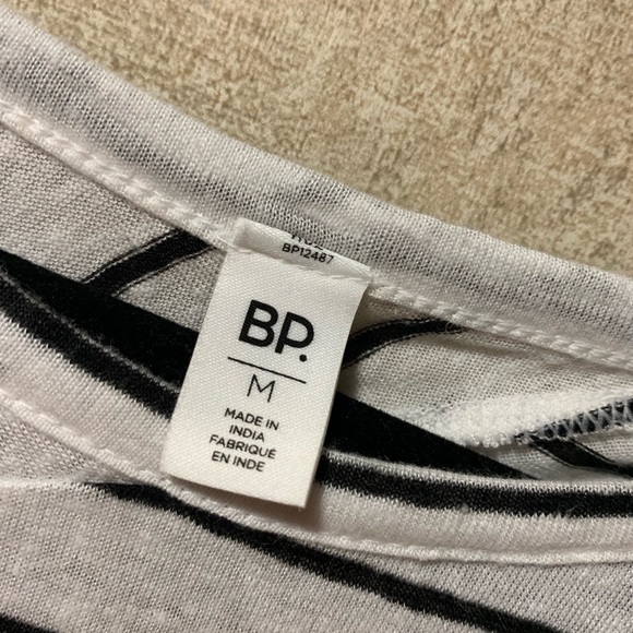 BP Nordstrom NWT White Black Stripes Tee Shirt - Picture 2 of 7